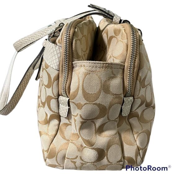 Coach Vintage Penelope Signature Satchel Canvas Leather Trim Designer Purse - Picture 3 of 7